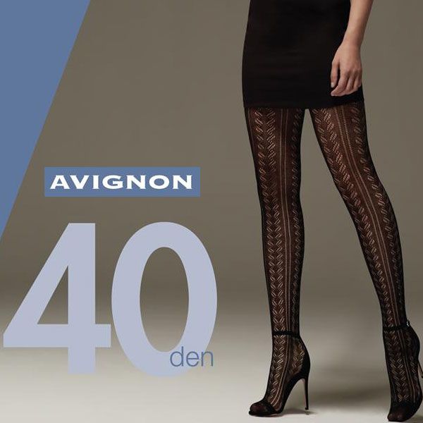 Collant coton opaque noir 40 deniers motifs originaux Cette Avignon